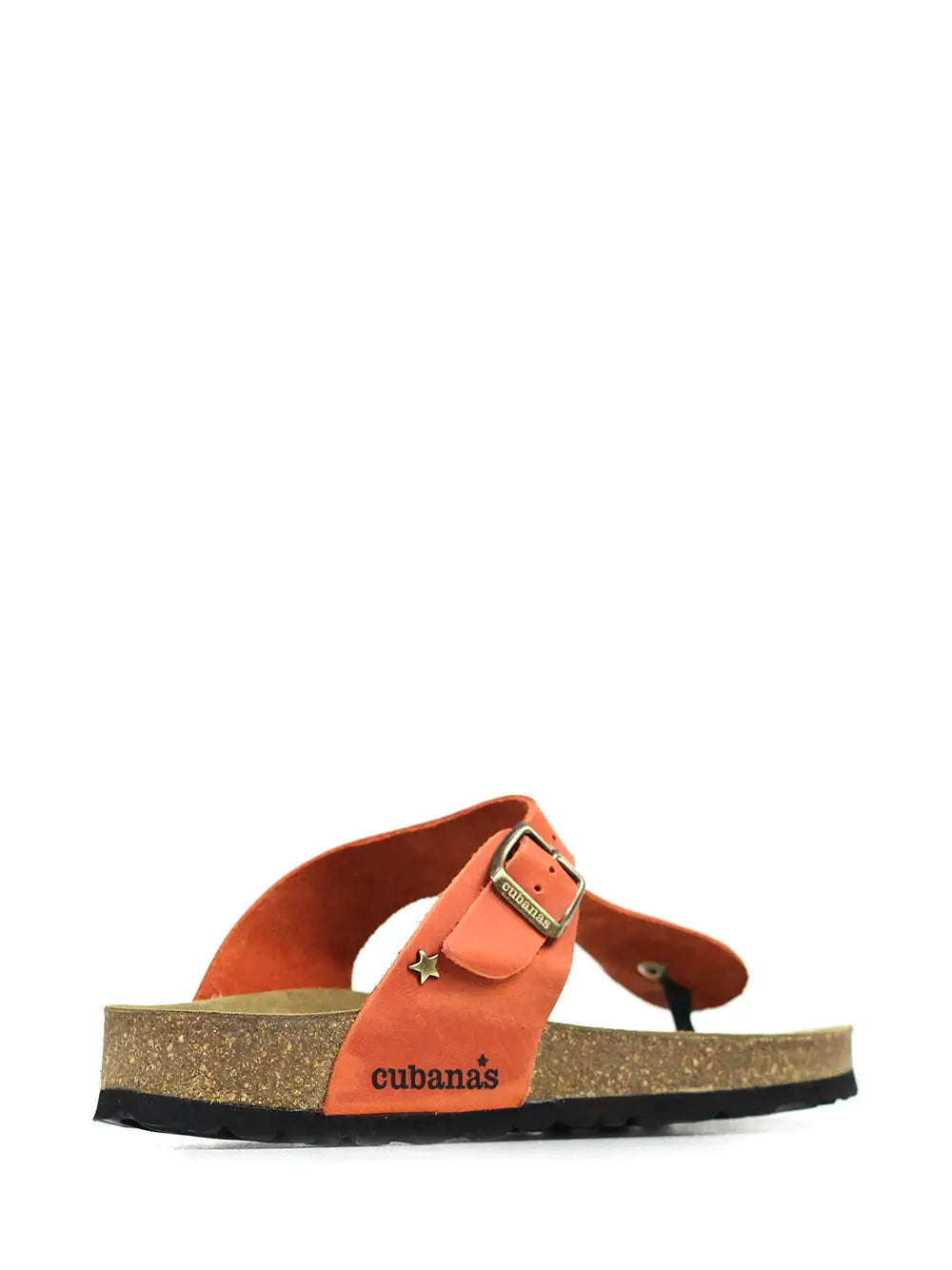 Nazare Sandals in Orange Leather with Straps