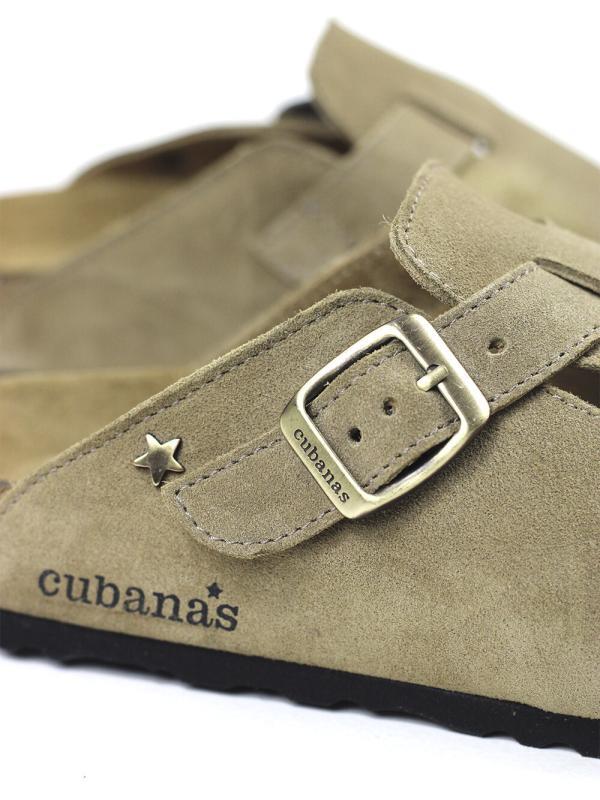 Maria-Closed Sandal in Beige Suede