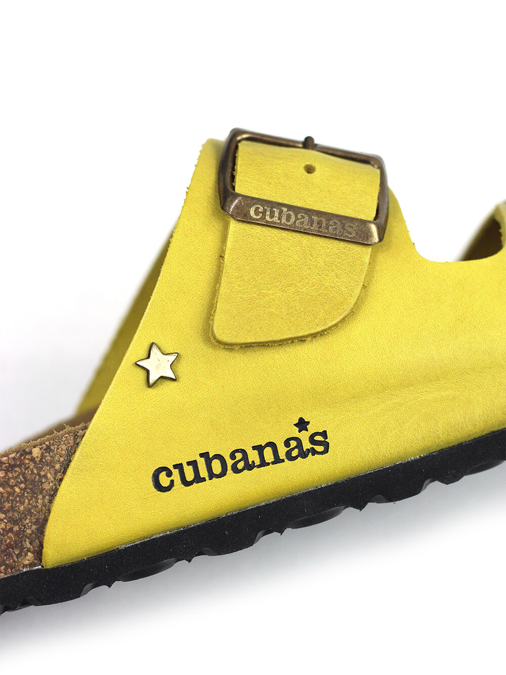 Amalia-Sandal in Yellow Leather with Two Straps