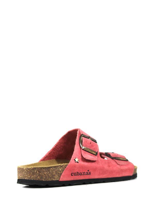 Amalia-Sandal in Pink Leather with Two Straps