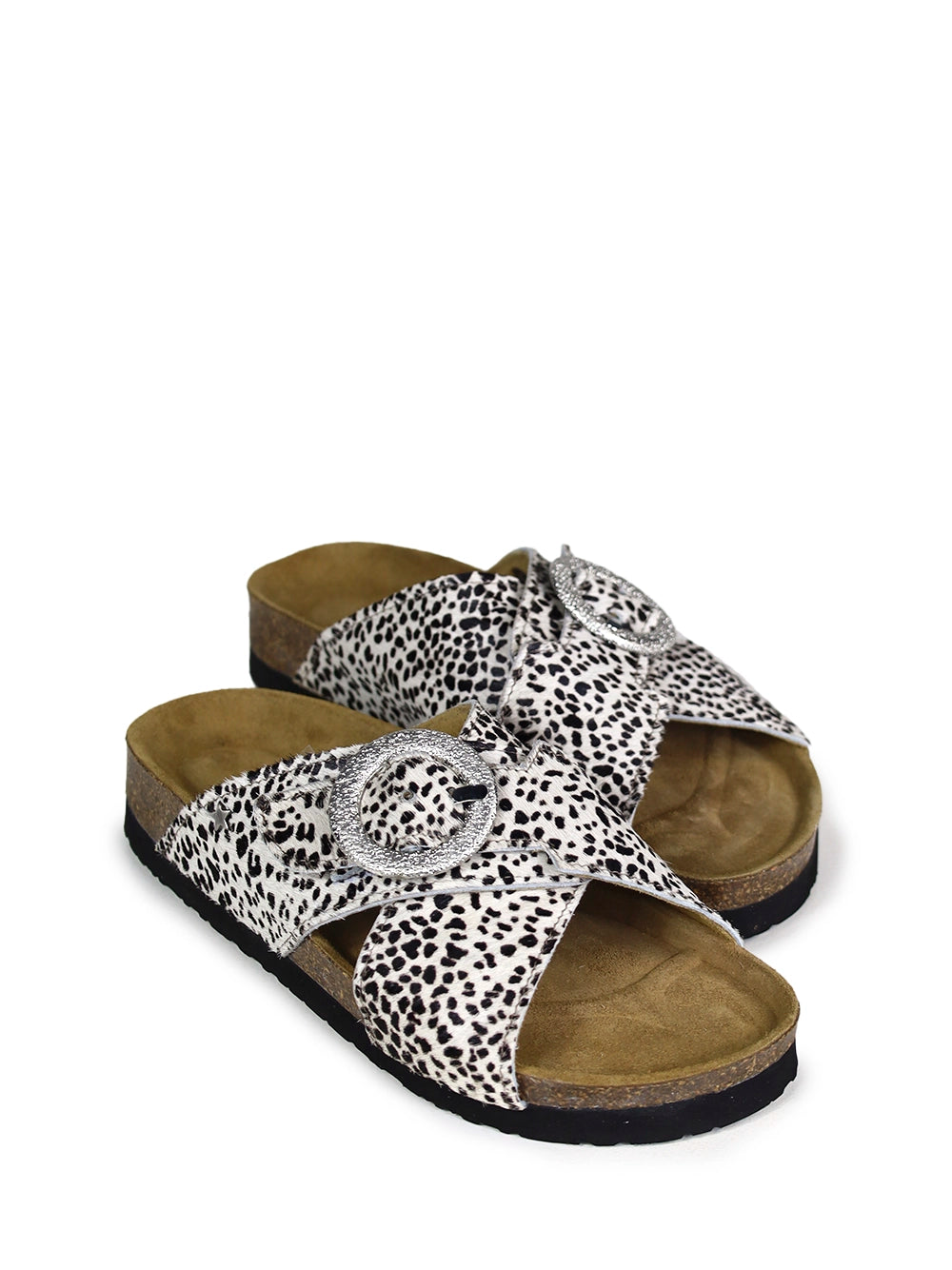 Sandália Carmo em Animal Print e Tiras Cruzadas