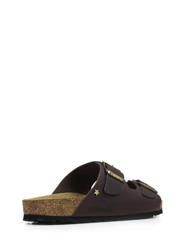 Amalia-Sandal in Brown Leather with Two Straps