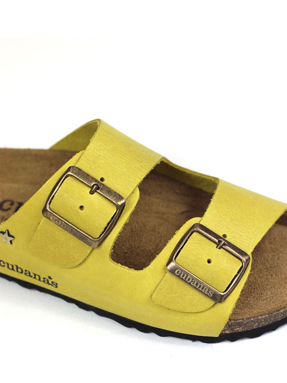 Amalia-Sandal in Yellow Leather with Two Straps