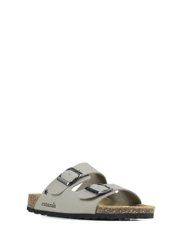 Amalia-Sandal in White Leather with Two Straps