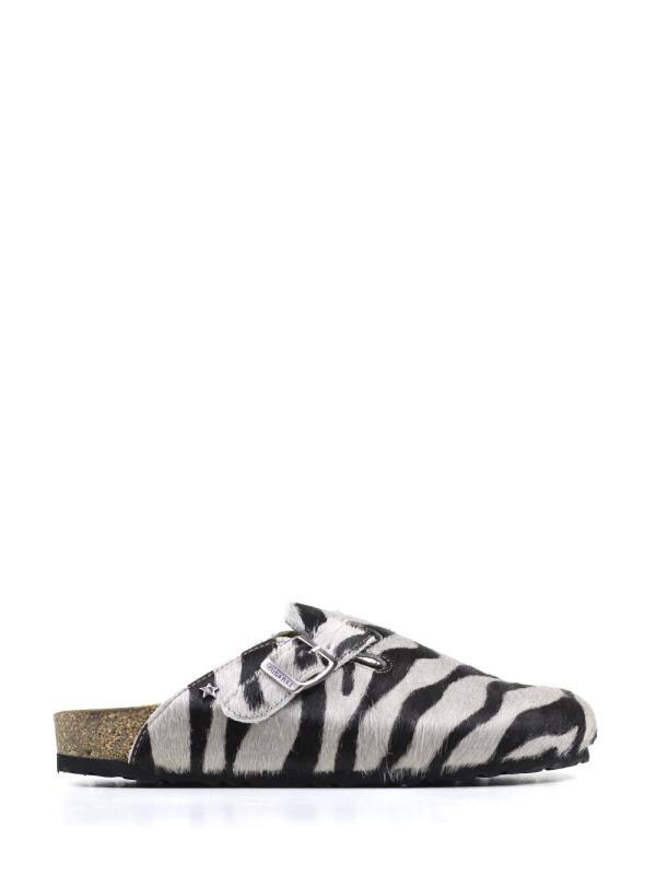 Maria-Closed Sandal in White Animal Print