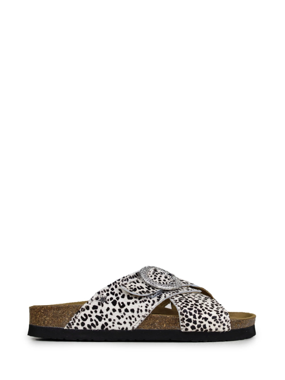 Sandália Carmo em Animal Print e Tiras Cruzadas