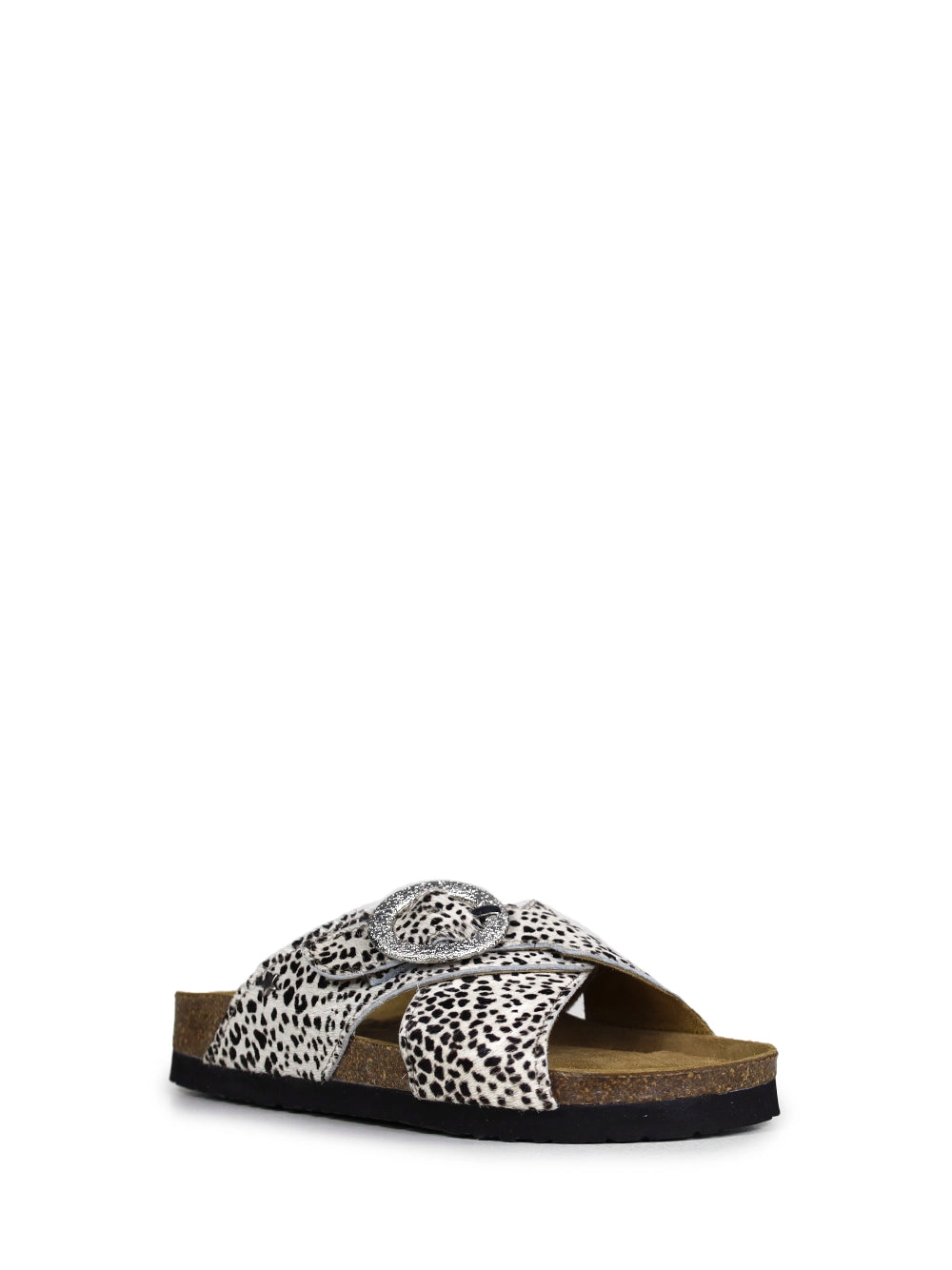 Sandália Carmo em Animal Print e Tiras Cruzadas