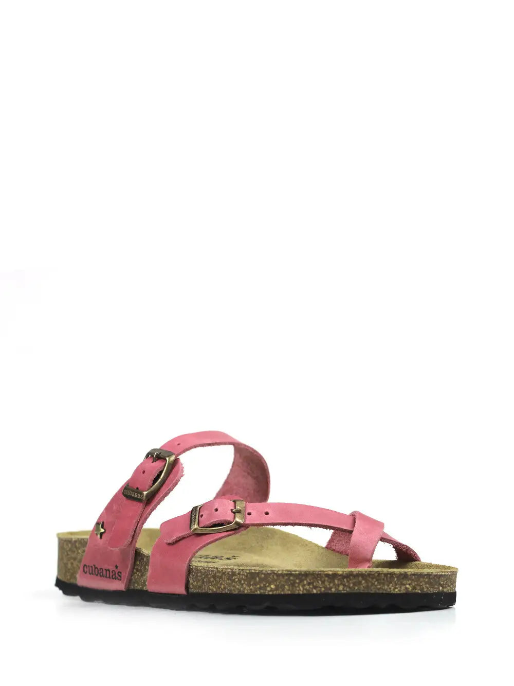 Nazare Sandal in Pink Leather with Straps