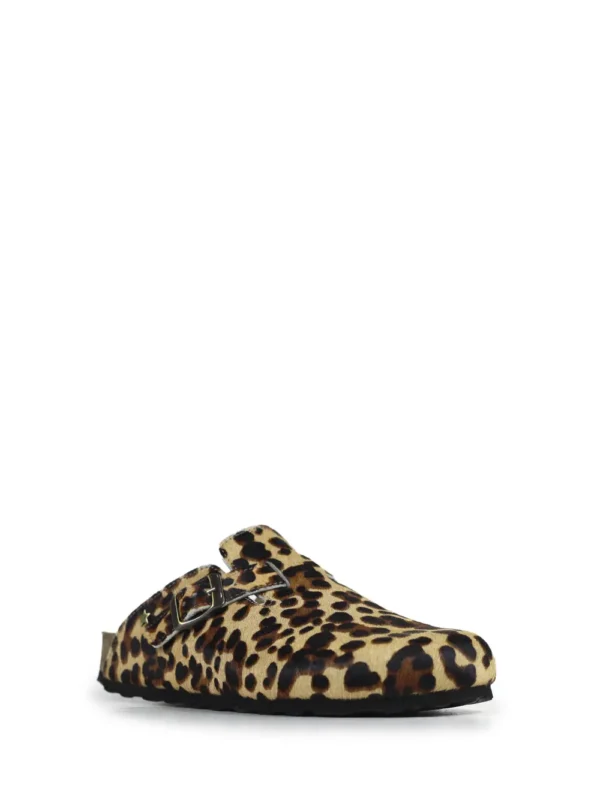 Maria-Closed Sandal in Brown Animal Print