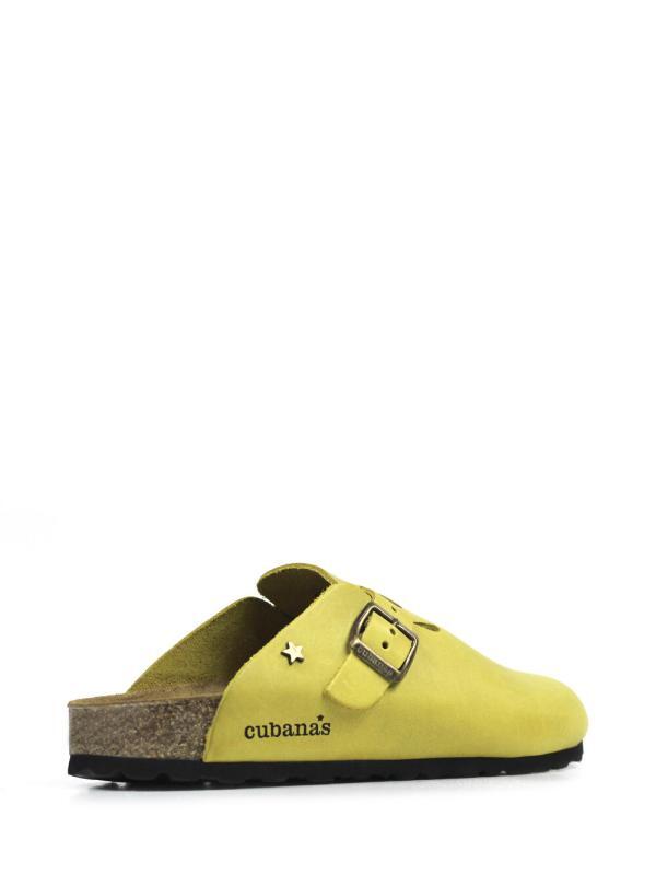 Maria-Closed Sandal in Yellow Leather