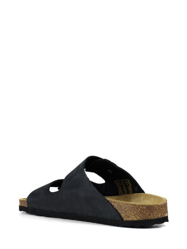 Amalia-Sandal in Black Leather with Two Straps