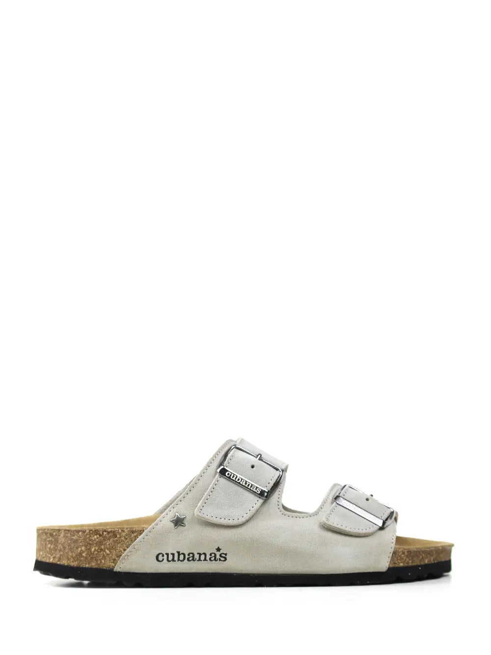 Amalia Sandal in Gray Suede with Two Straps
