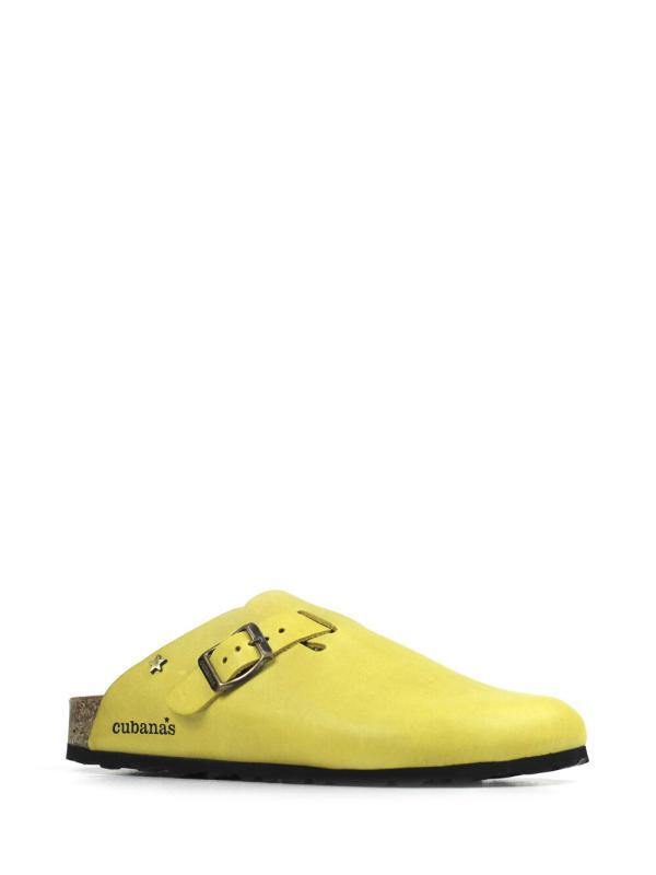 Maria-Closed Sandal in Yellow Leather