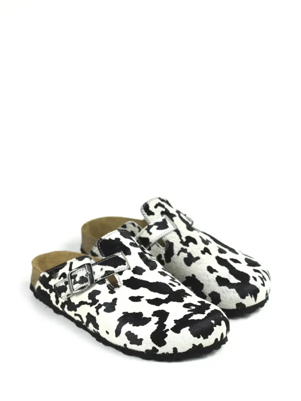 Maria-Fur Closed Sandal White Animal Print