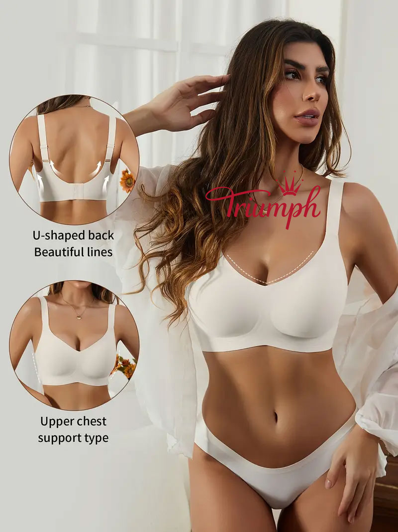 Triumph® 👑 4 db-os csomag 70% kedvezménnyel Comfort Plus Size egyszínű melltartó [65A-120H]
