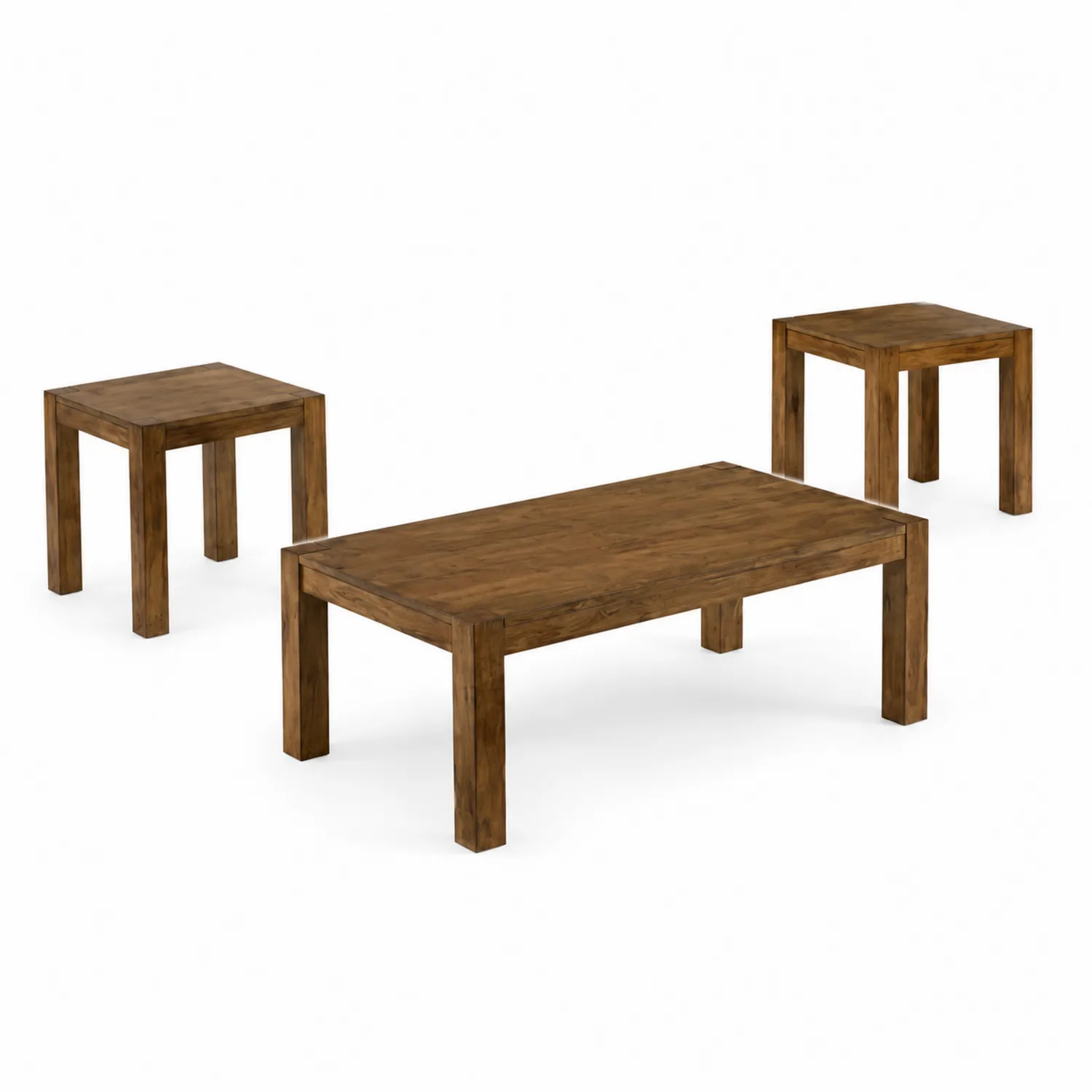 Zestaw stolików kawowych z drewna dębowego 120x60x45 cm i 50x50x45 cm