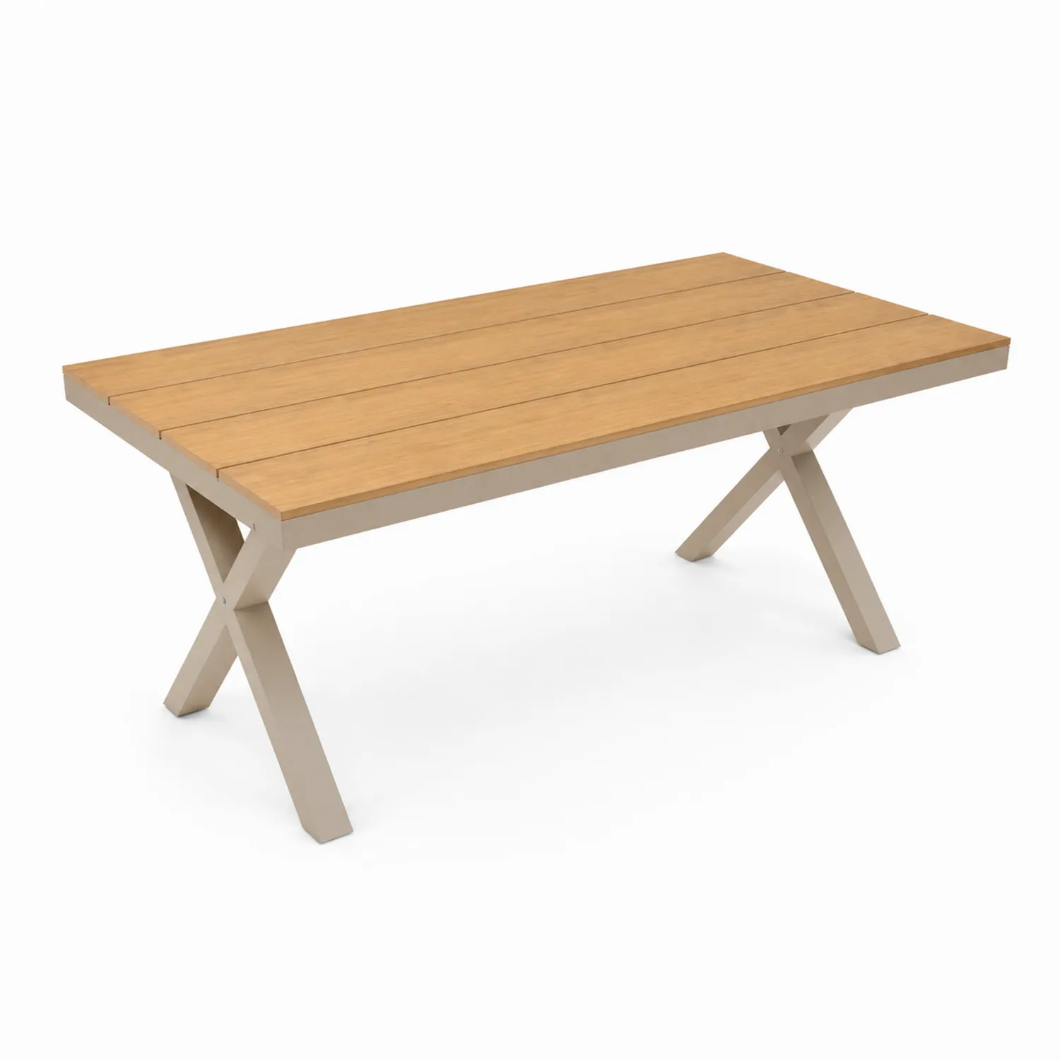 Stół ogrodowy prostokątny z drewna teak i aluminium 150x90x75cm