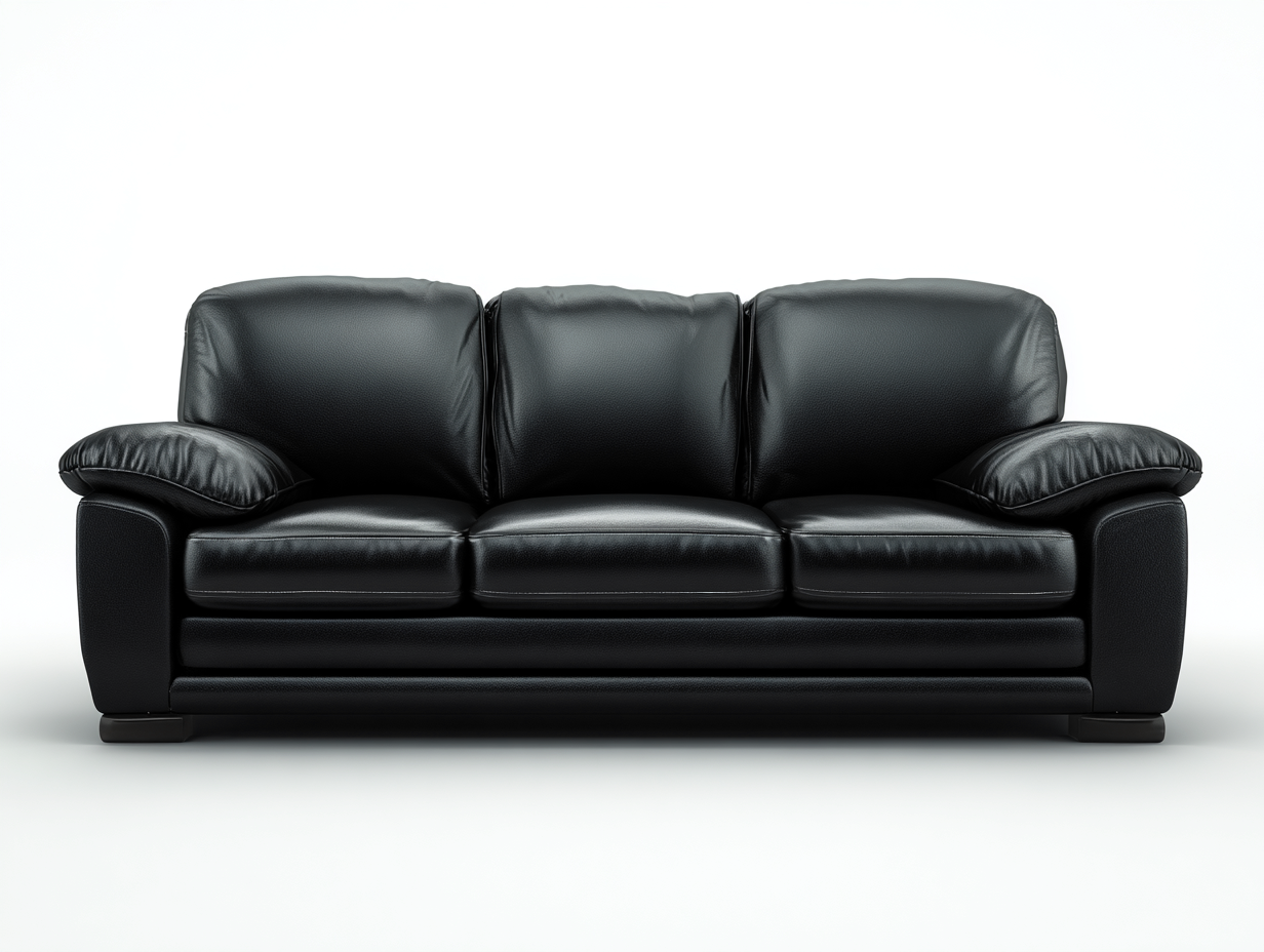 3 Sitzer Sofas Leder 215x95x88 cm Schwarz - Klassisches Komfortdesign-Havenuplab