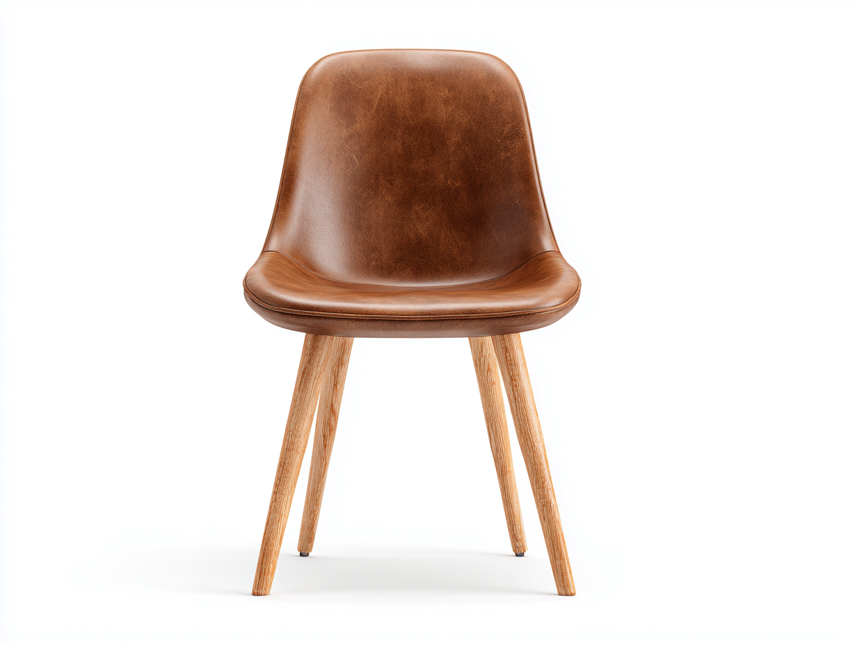Esszimmerstuhl Holzgestell Kunstleder gepolstert 50x48x79 cm - braun - modernes Design-Havenuplab