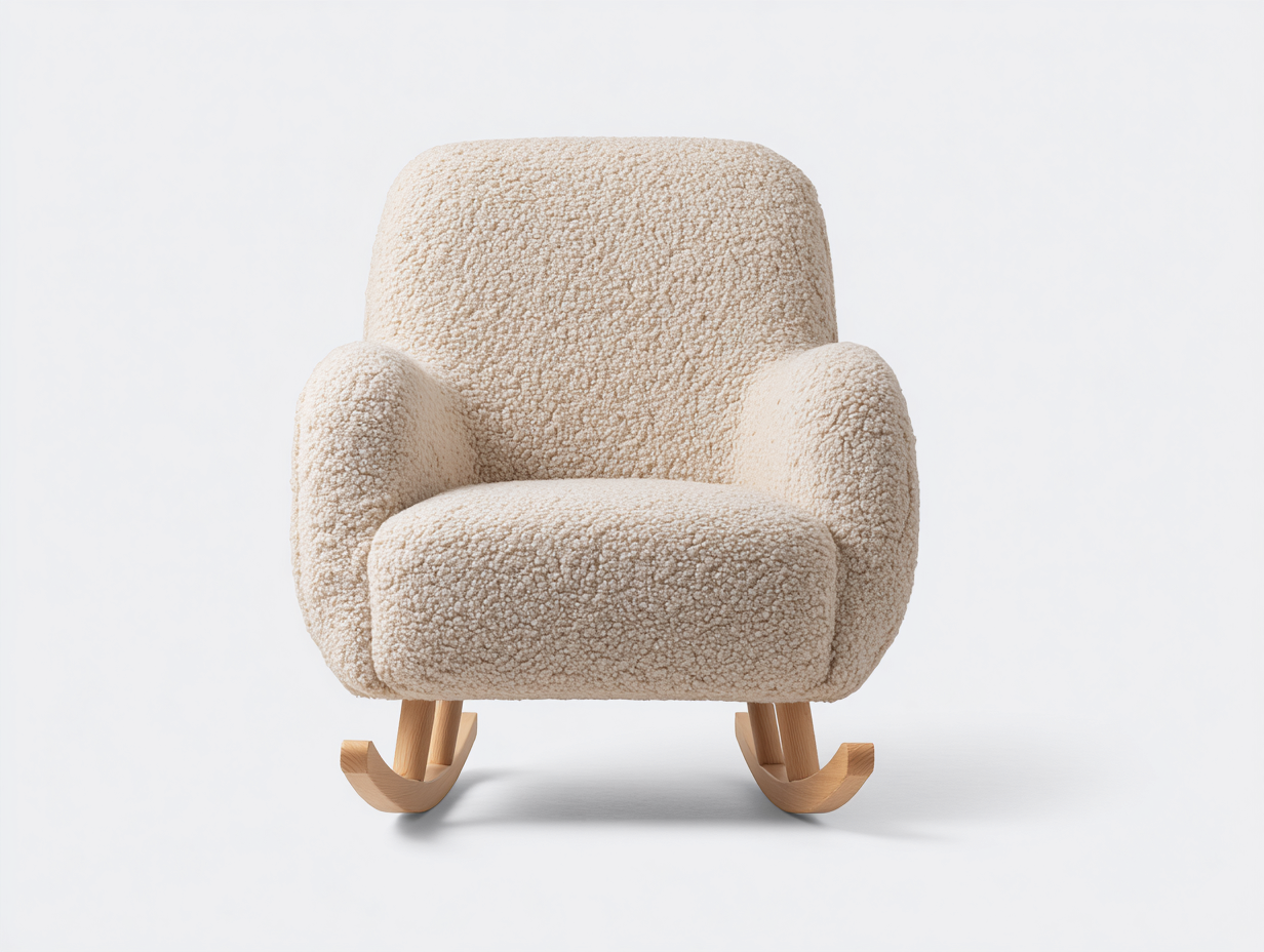 Schaukelstühle Stoff Holz 70x85x95 cm - Beige - Modernes Design für Wohnzimmer-Havenuplab