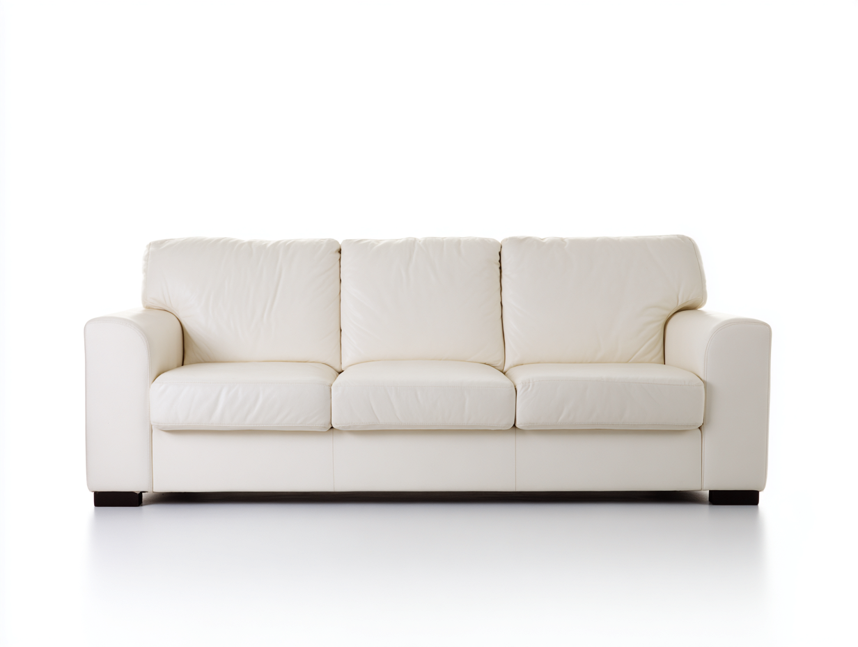3 Sitzer Sofas Kunstleder 210x90x85 cm - Weiß - Modernes Design - geeignet für Wohnzimmer-Havenuplab