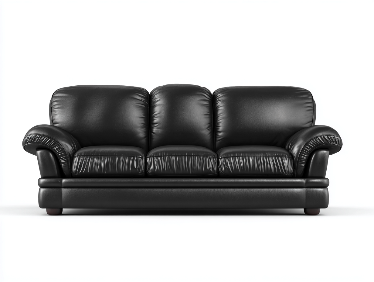 3 Sitzer Sofas Kunstleder gepolstert 205x90x95 cm - schwarz - modernes Design-Havenuplab