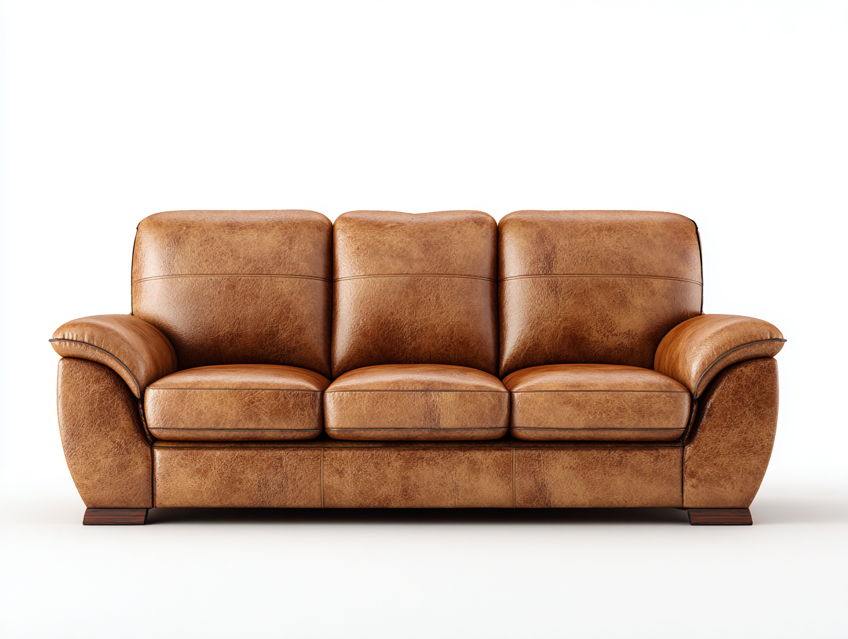 3 Sitzer Sofas Kunstleder gepolstert 198x88x92 cm - braun - modernes Design-Havenuplab