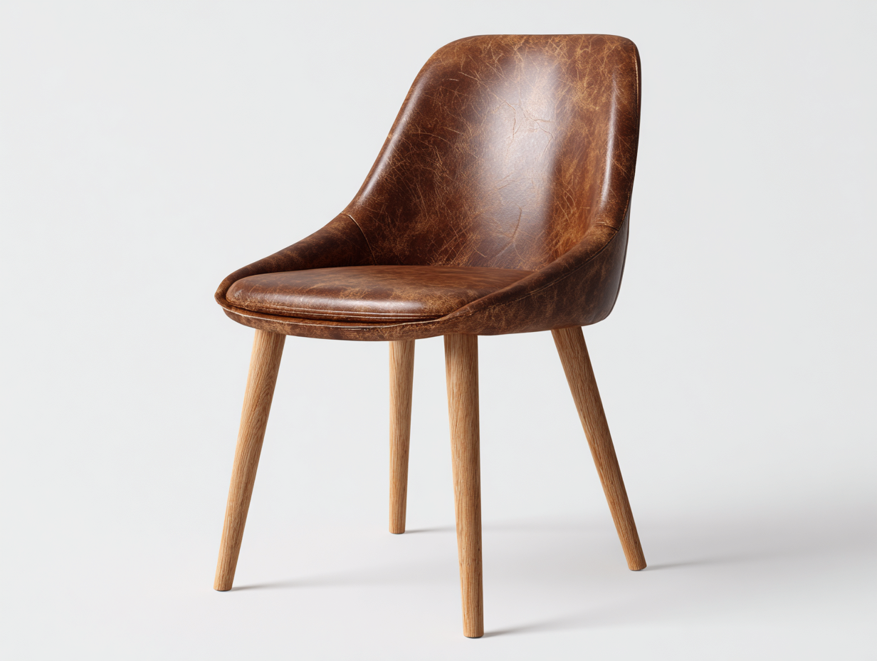 Esszimmerstühle Holz Leder 52x56x84 cm Braun - Klassisches Design-Havenuplab