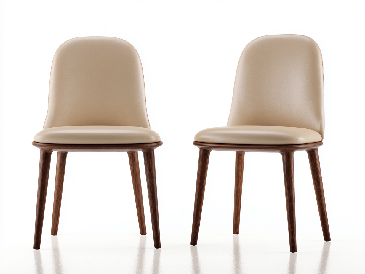 Esszimmerstühle Kunstleder Holzgestell 50x45x85 cm - Beige-Braun - Modernes Design-Havenuplab