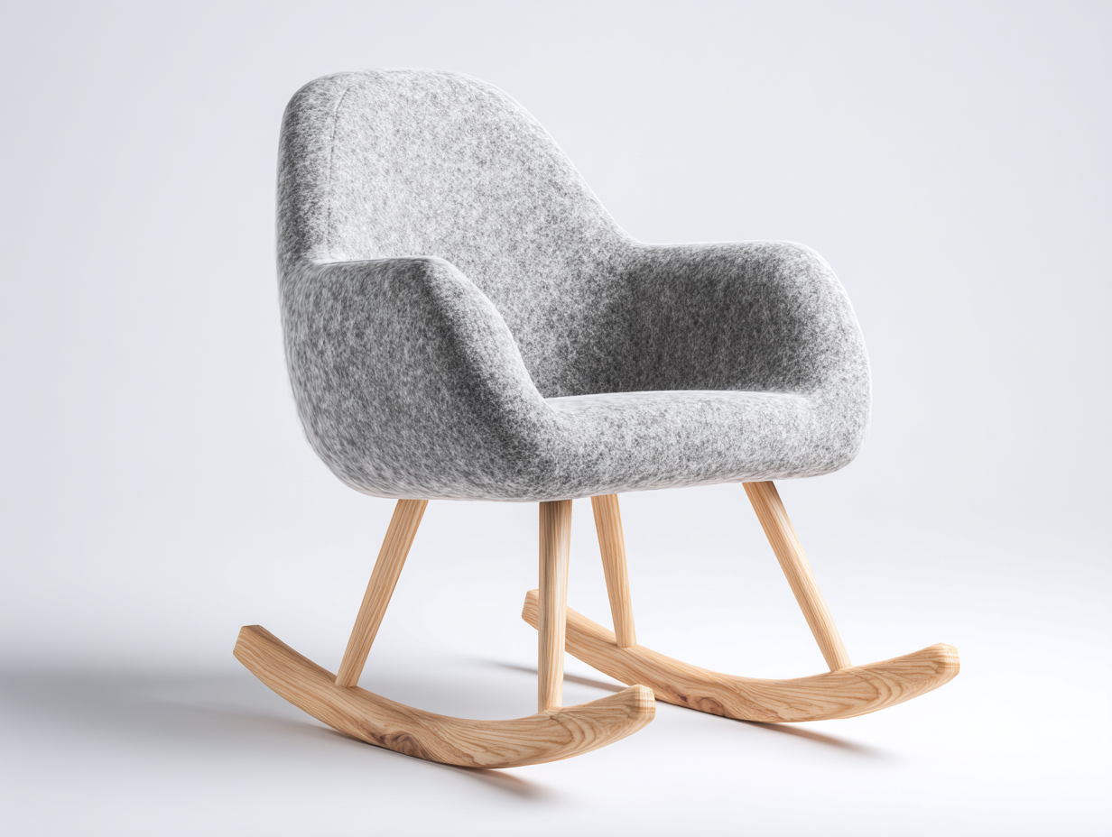 Schaukelstühle Stoff Holzgestell 90x70x95 cm - Grau-Hellbraun - Modernes Design - geeignet für Wohnzimmer-Havenuplab