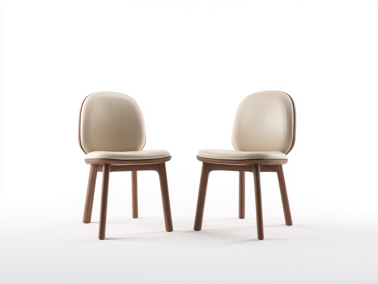 Esszimmerstühle Holzgestell Kunstleder gepolstert 52x50x78 cm - beige-braun - modernes Design-Havenuplab