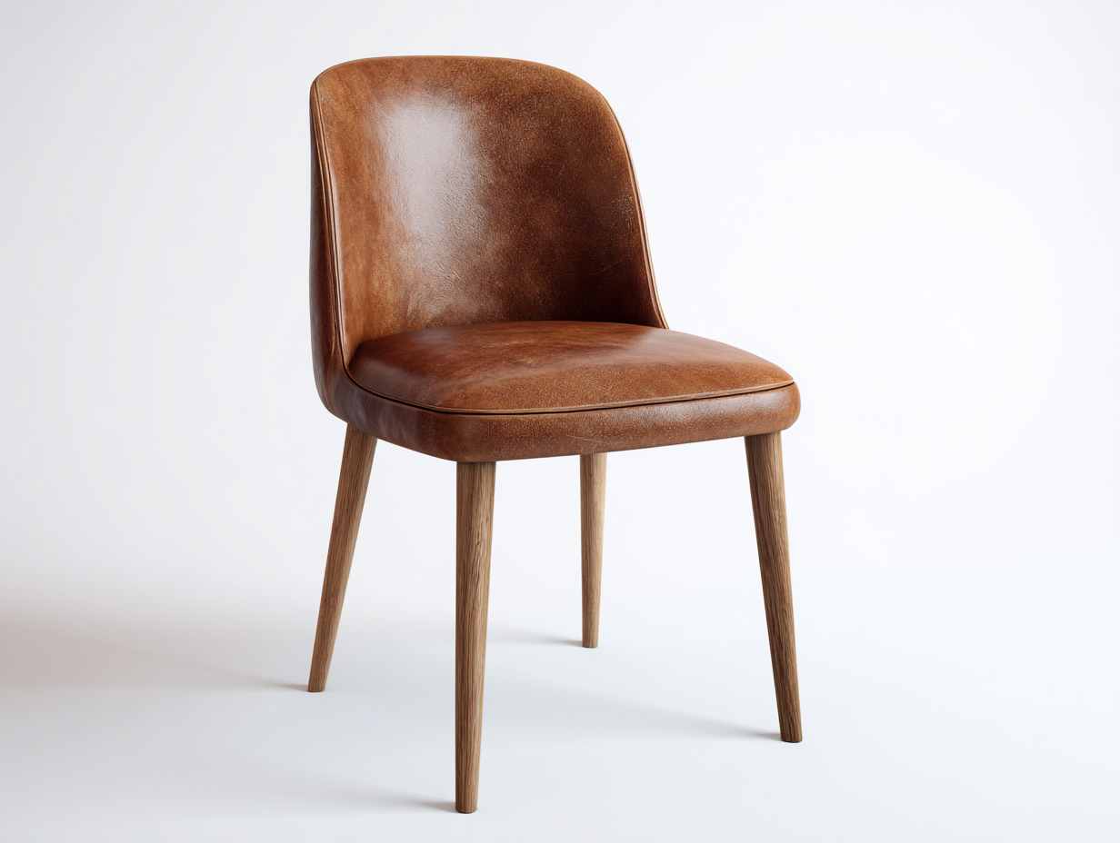 Esszimmerstuhl Kunstleder Holz 48x52x82 cm - Braun - Modernes Design für Esszimmer-Havenuplab