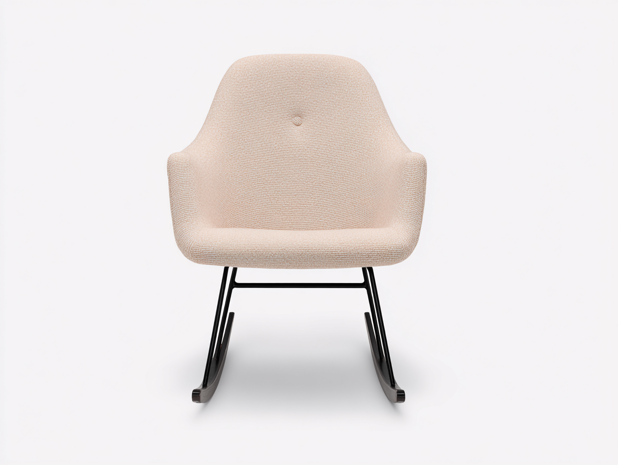 Schaukelstühle Stoff gepolstert Metallgestell 62x68x85 cm - beige-schwarz - modernes Design-Havenuplab