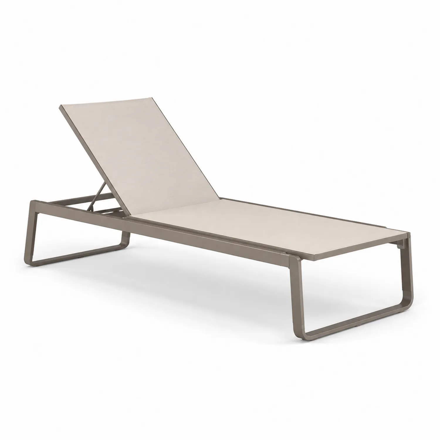 Leżak ogrodowy beżowy aluminium tekstylina 200 cm-Nordiclivingart