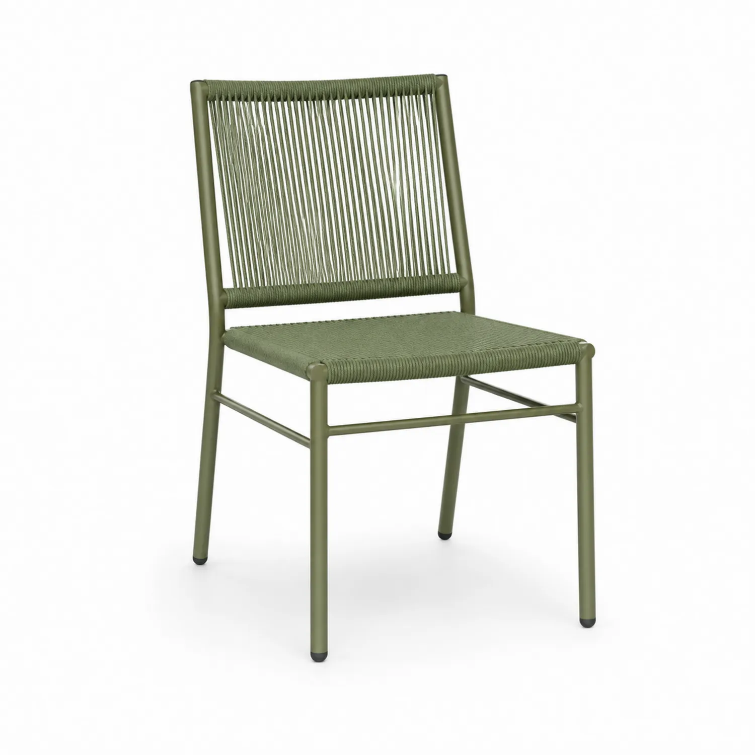 Krzesło z metalu i poliestrowego sznurka, Zielone, 85 cm-Nordiclivingart