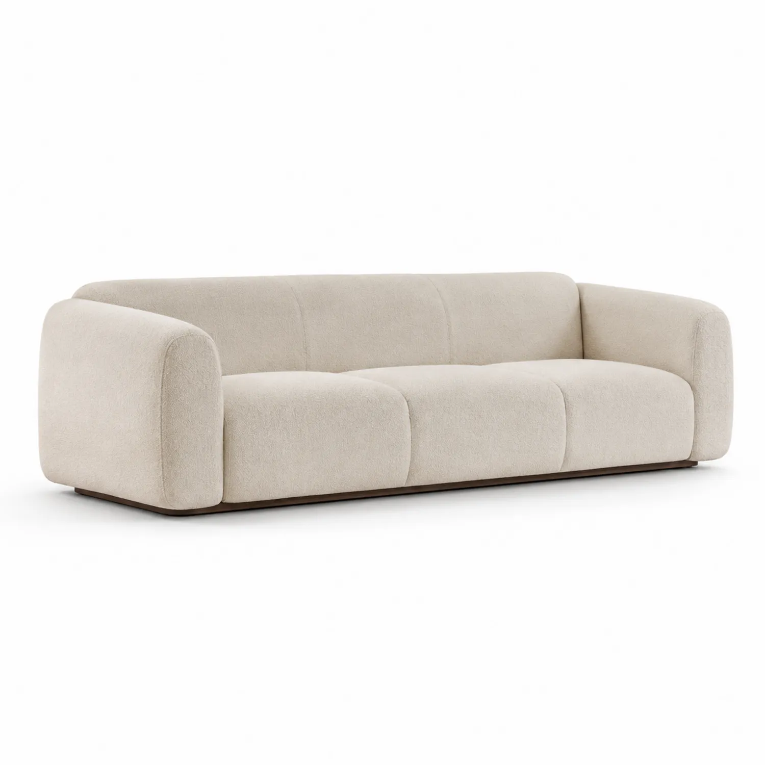 Sofa trzyosobowa tapicerowana beżowa 230cm-Nordiclivingart