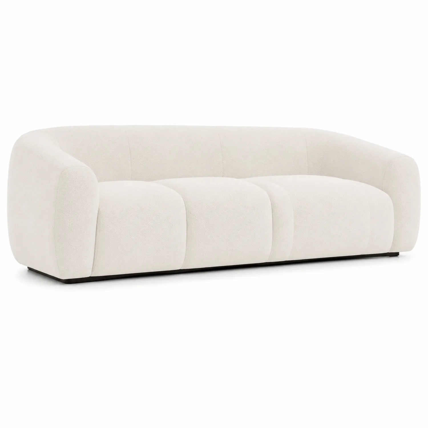 Trzyosobowa sofa z tkaniny poliestrowej beżowy-Nordiclivingart