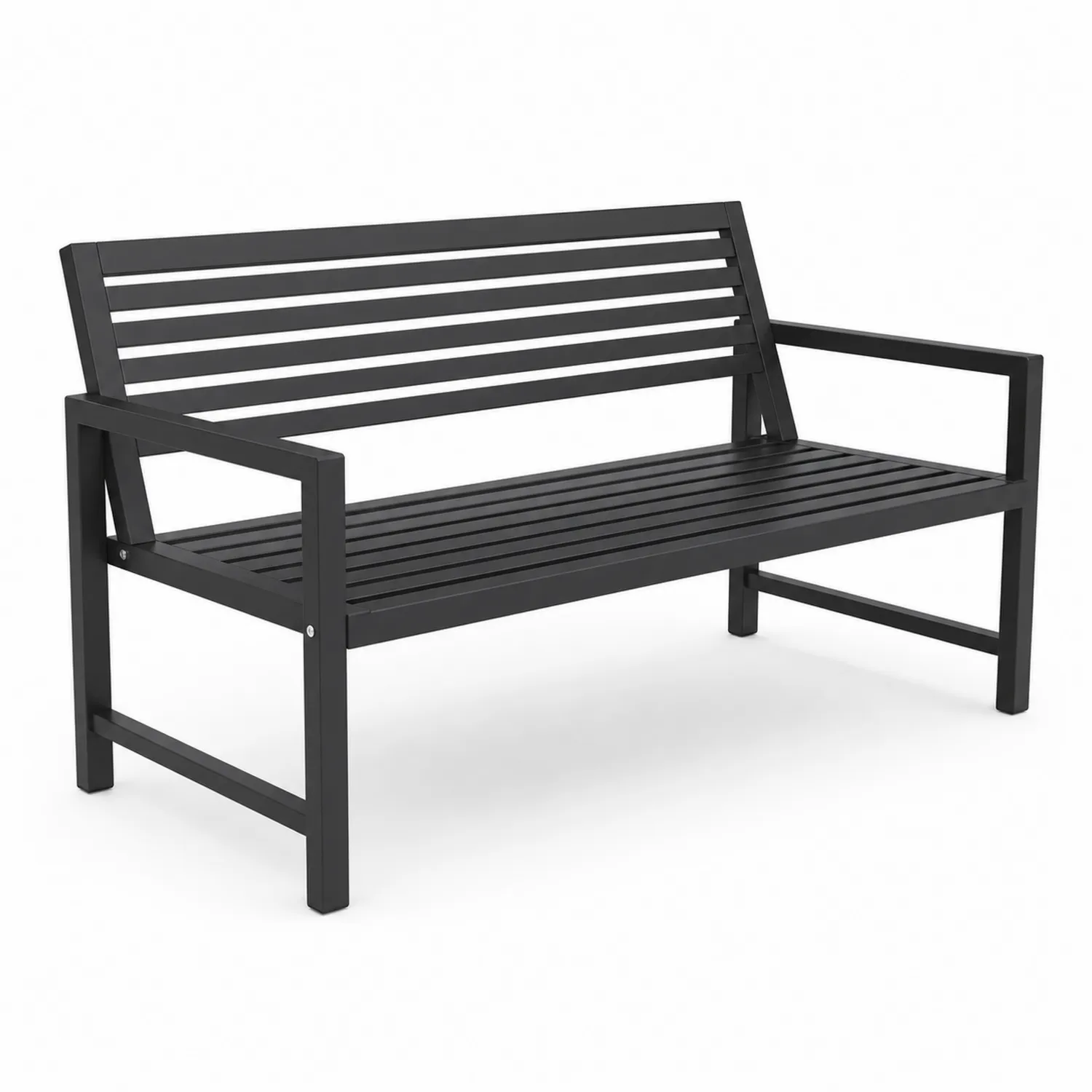 Ławka metalowa czarna z aluminium 120x55x85 cm-Nordiclivingart