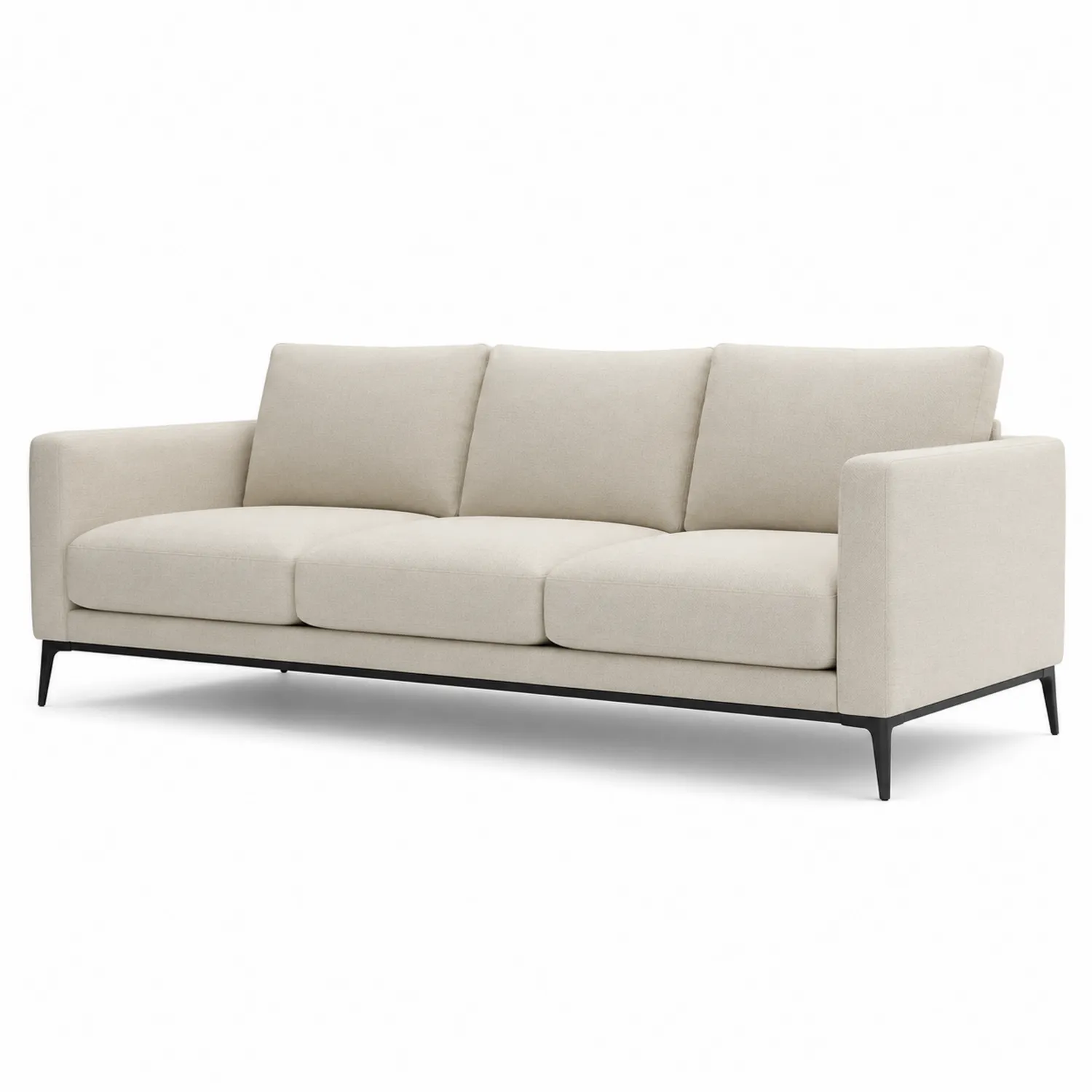Sofa trzyosobowa z tkaniny beżowej 200 cm-Nordiclivingart