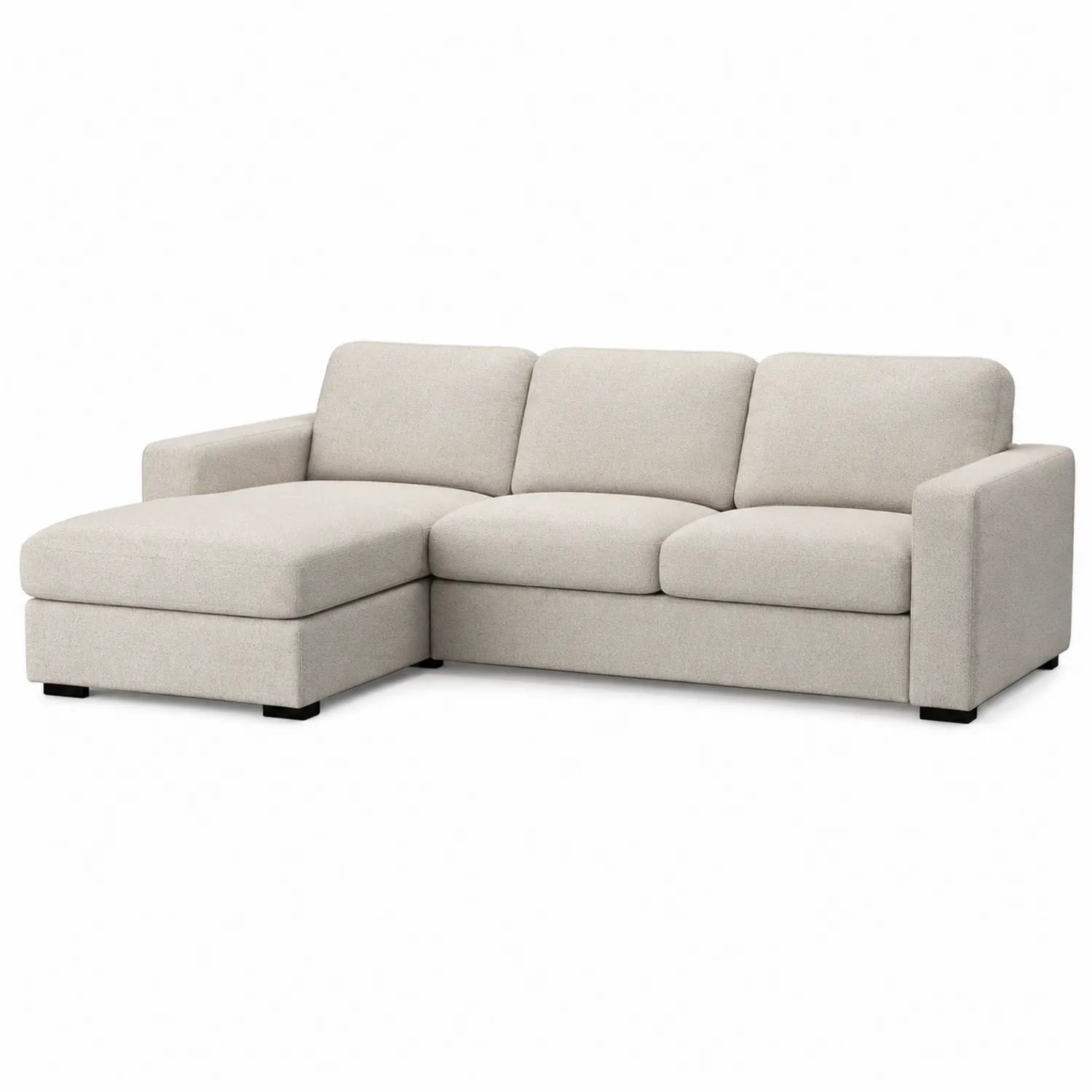 Sofa narożna beżowa z tkaniny 280 cm-Nordiclivingart