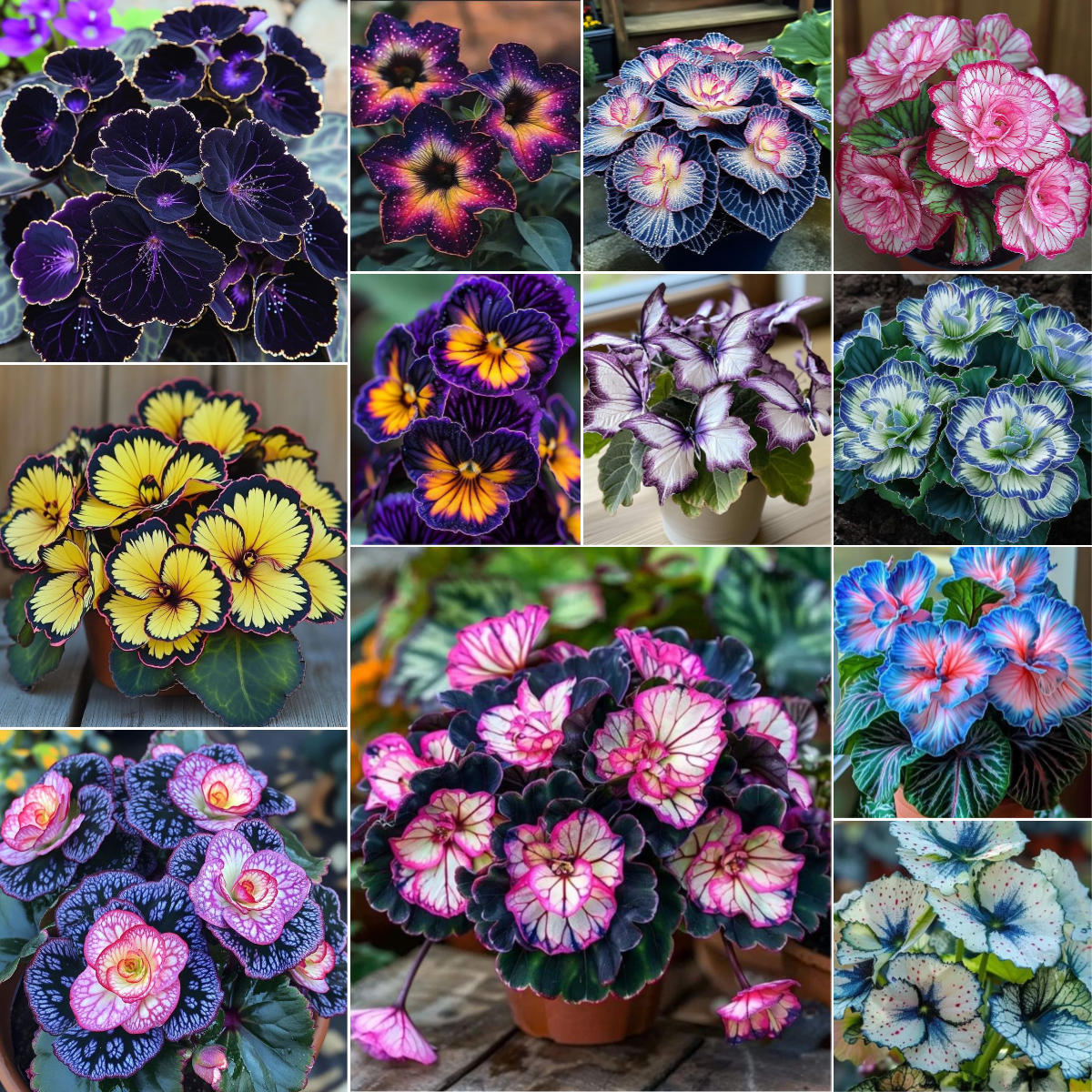 🌸 Vzácne viacfarebné semená veľkokvetých begónií – spektrum krásy pre vašu záhradu! 🌸