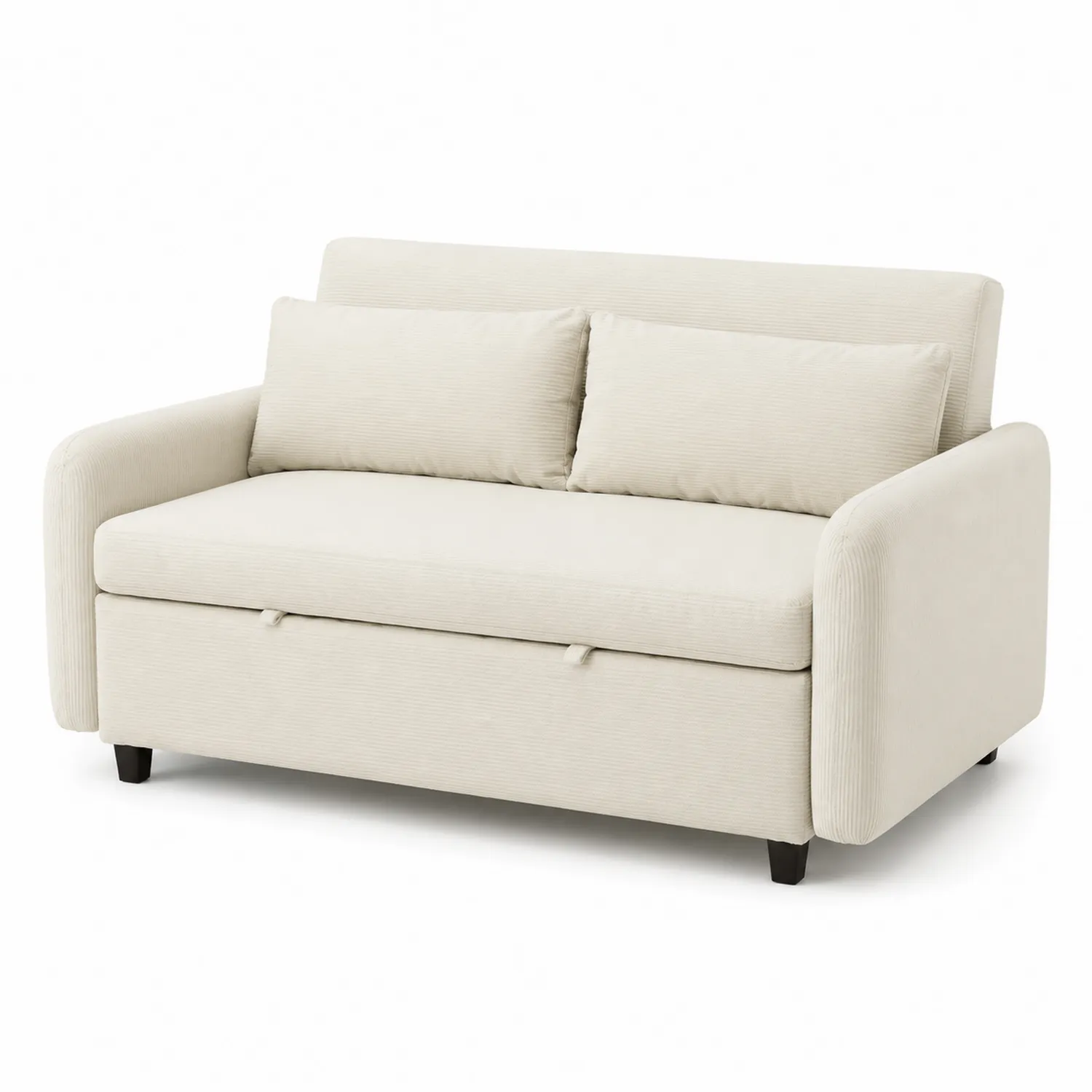 Sofa Dwuosobowa Kremowa z Sztruksu