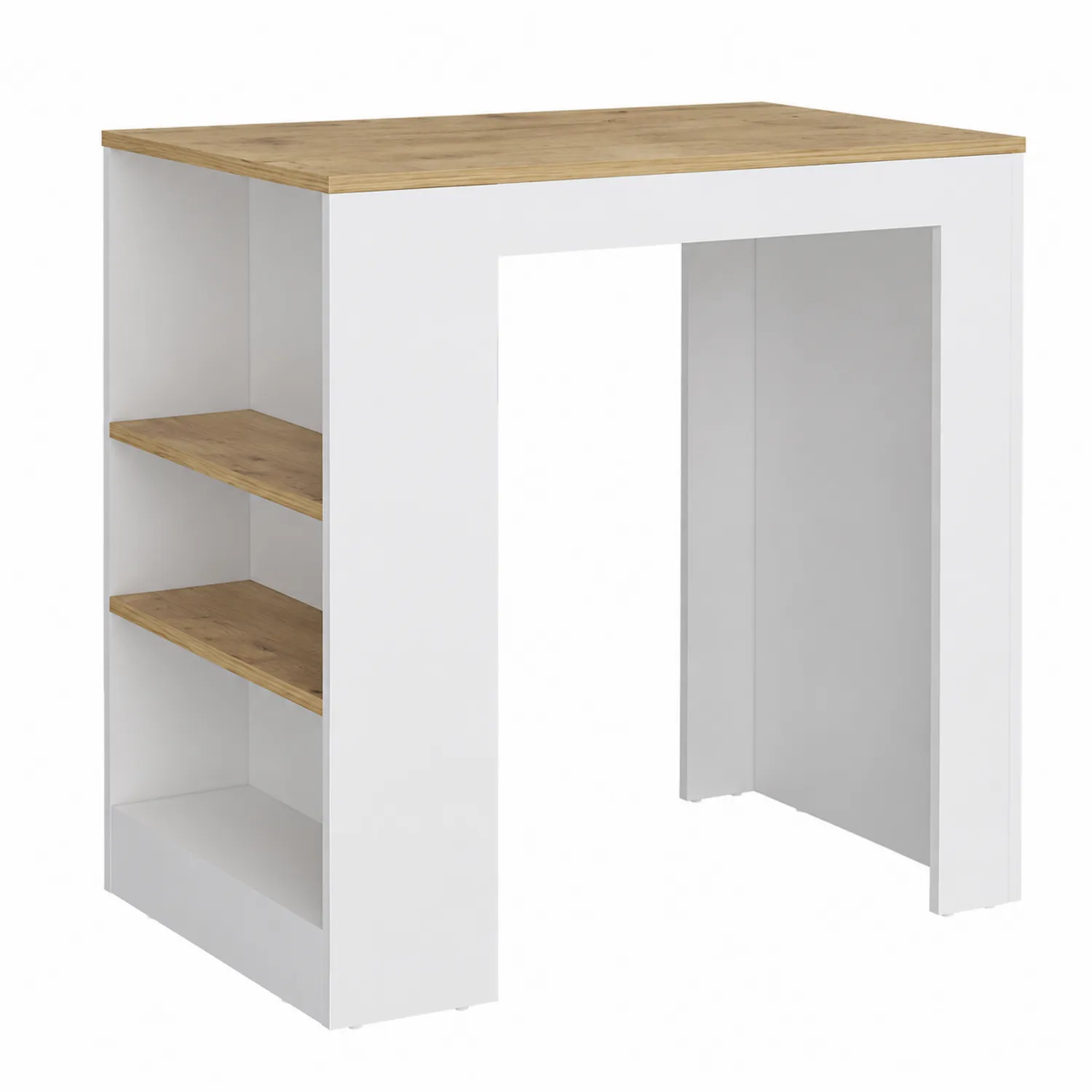 Biała Wyspa kuchenna MDF z Półkami 100x50x85 cm