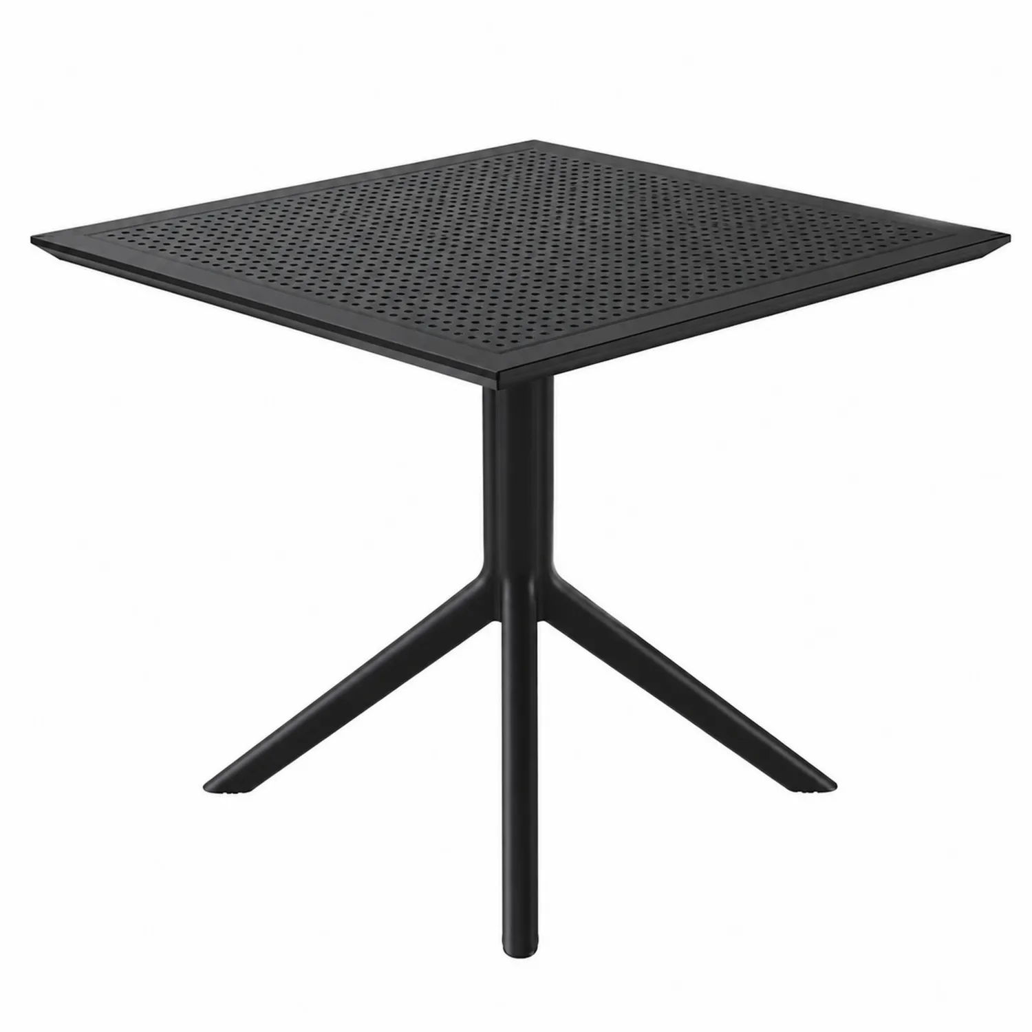 Stół ogrodowy kwadratowy aluminiowy czarny 70x70 cm