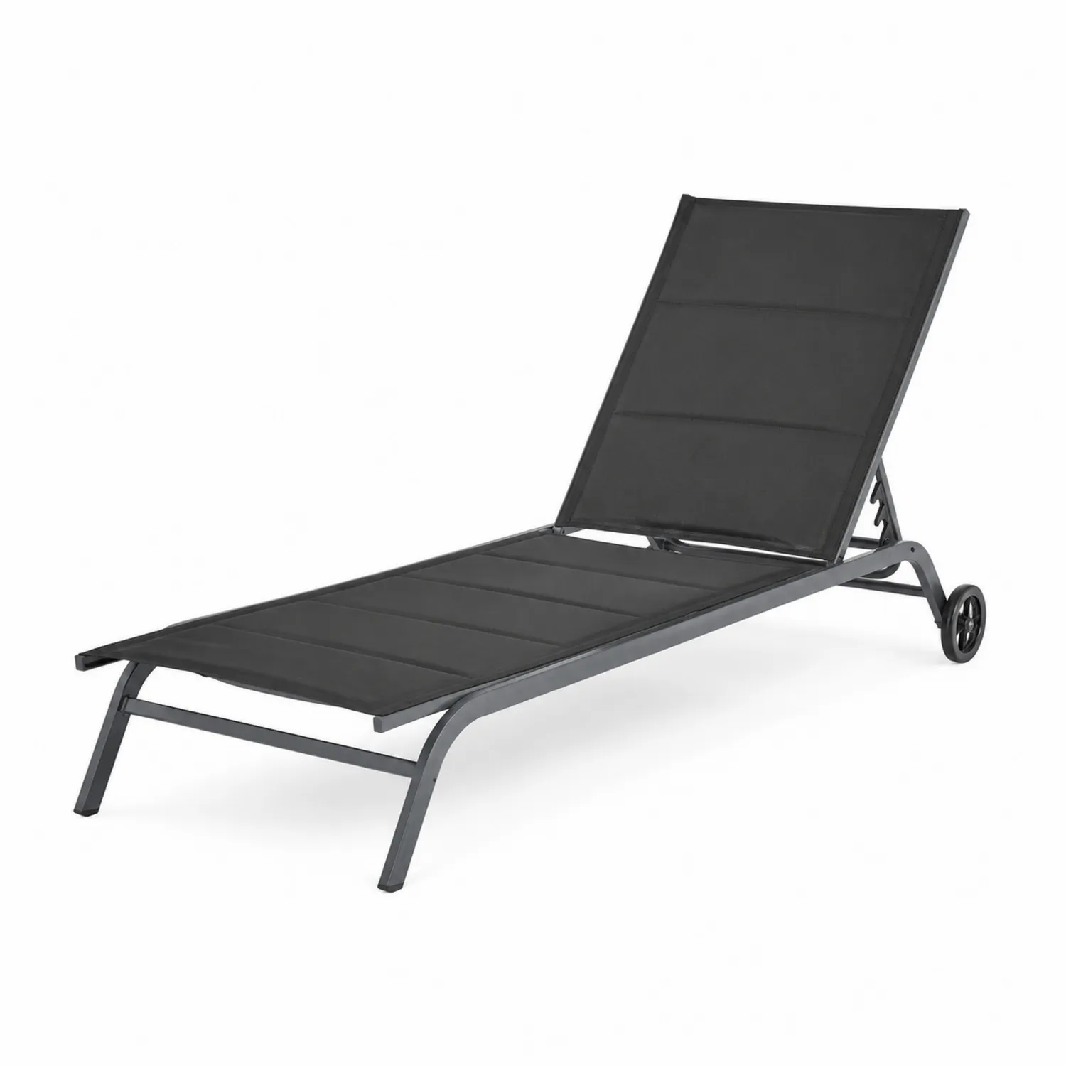Leżak ogrodowy z aluminium i poliestru Czarny 190x60x30 cm