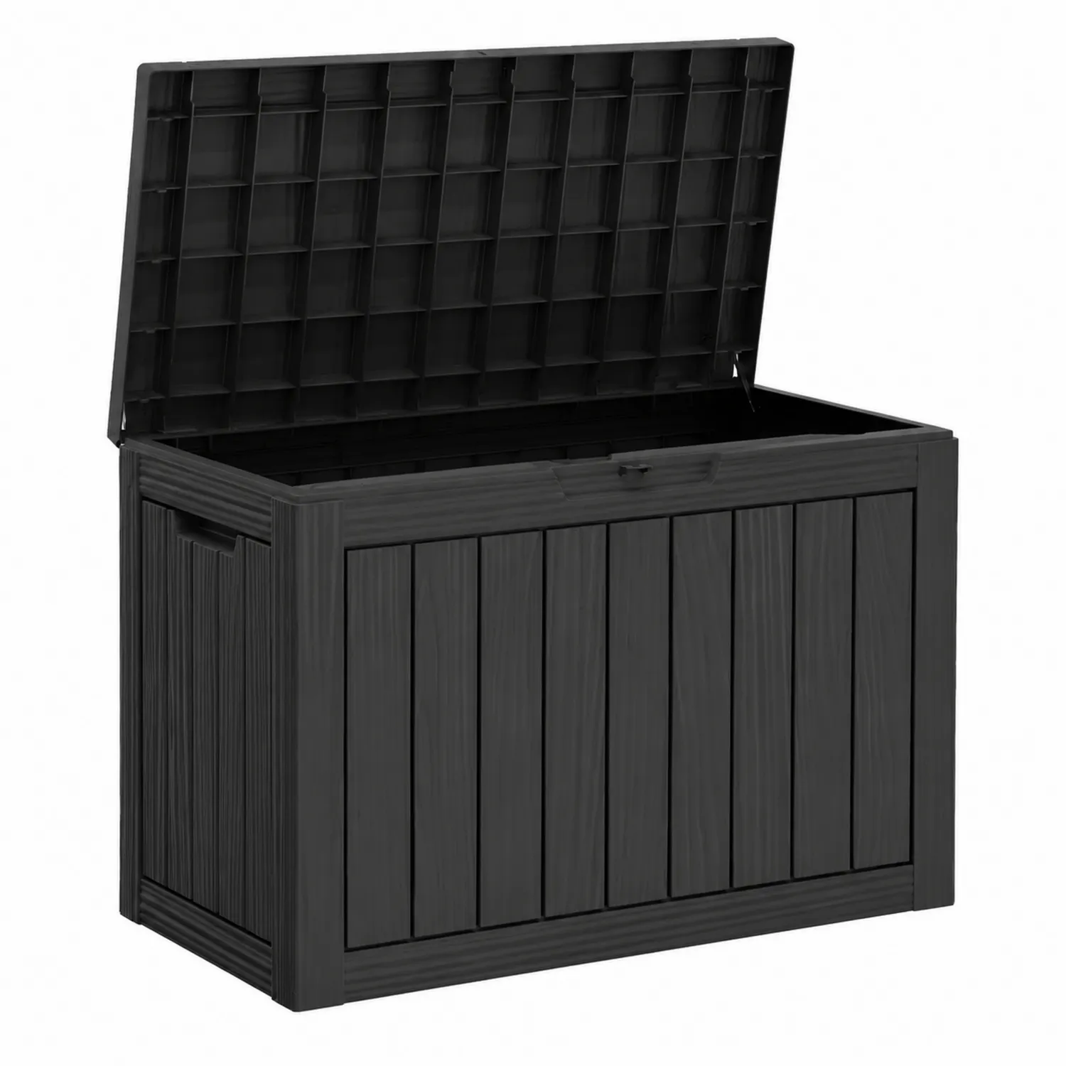 Prostokątny czarny pojemnik zewnętrzny z polipropylenu 117x45x57 cm
