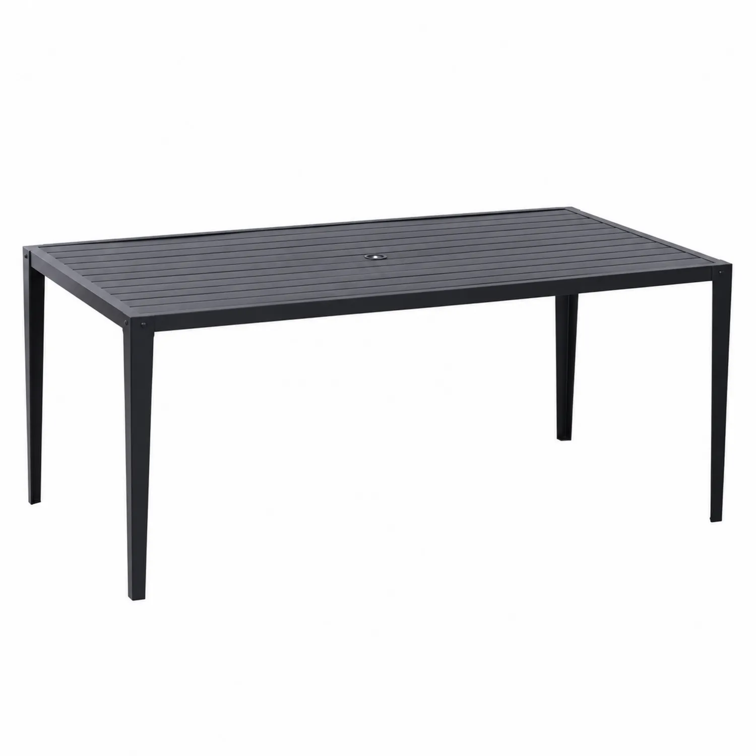 Stół prostokątny aluminiowy czarny na zewnątrz 200x100x75 cm