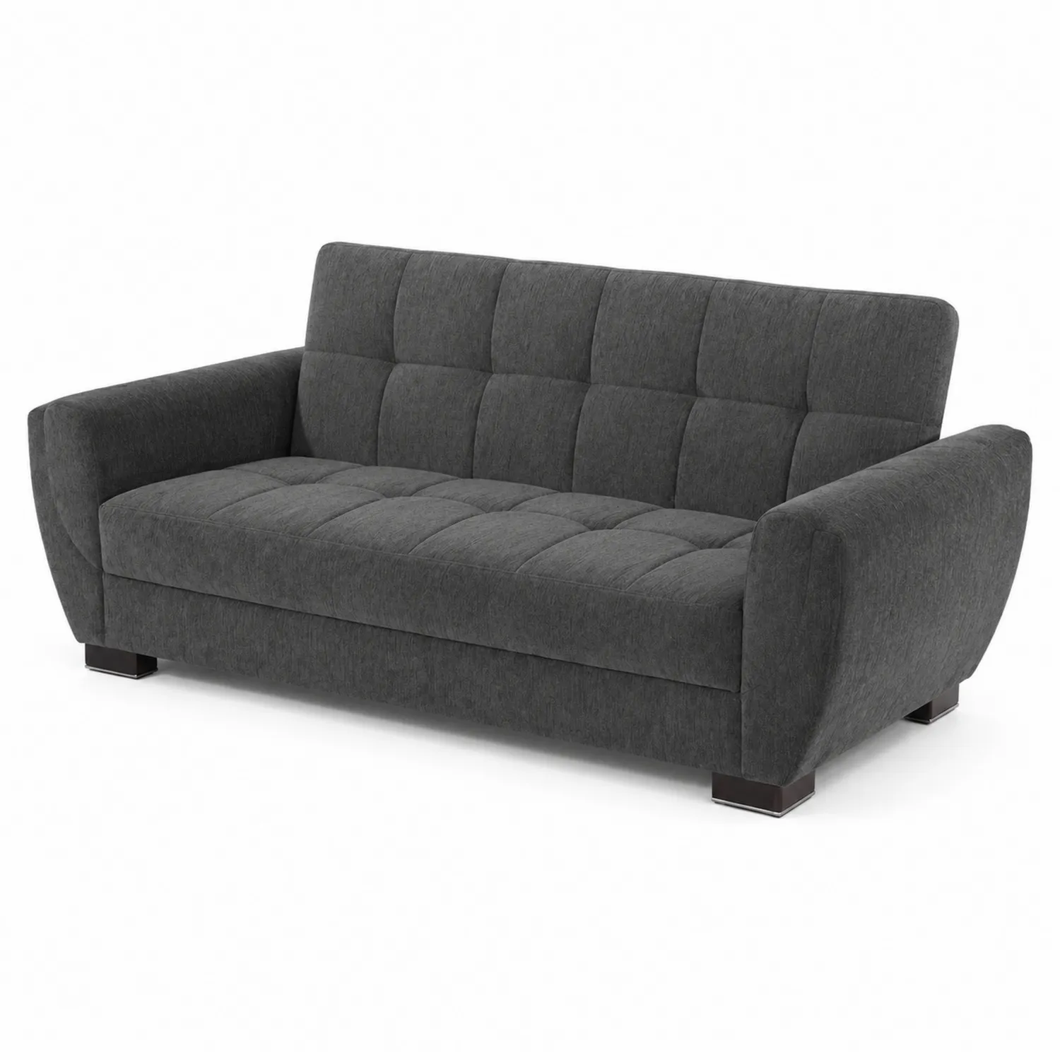 Sofa trzyosobowa z tkaniny poliestrowej szary 220x90x85 cm
