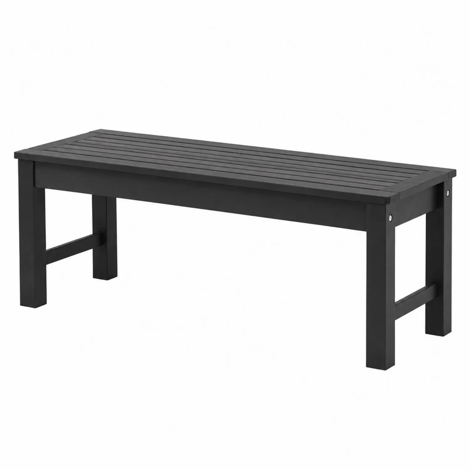 Ławka ogrodowa czarna aluminiowa 120x35x45 cm