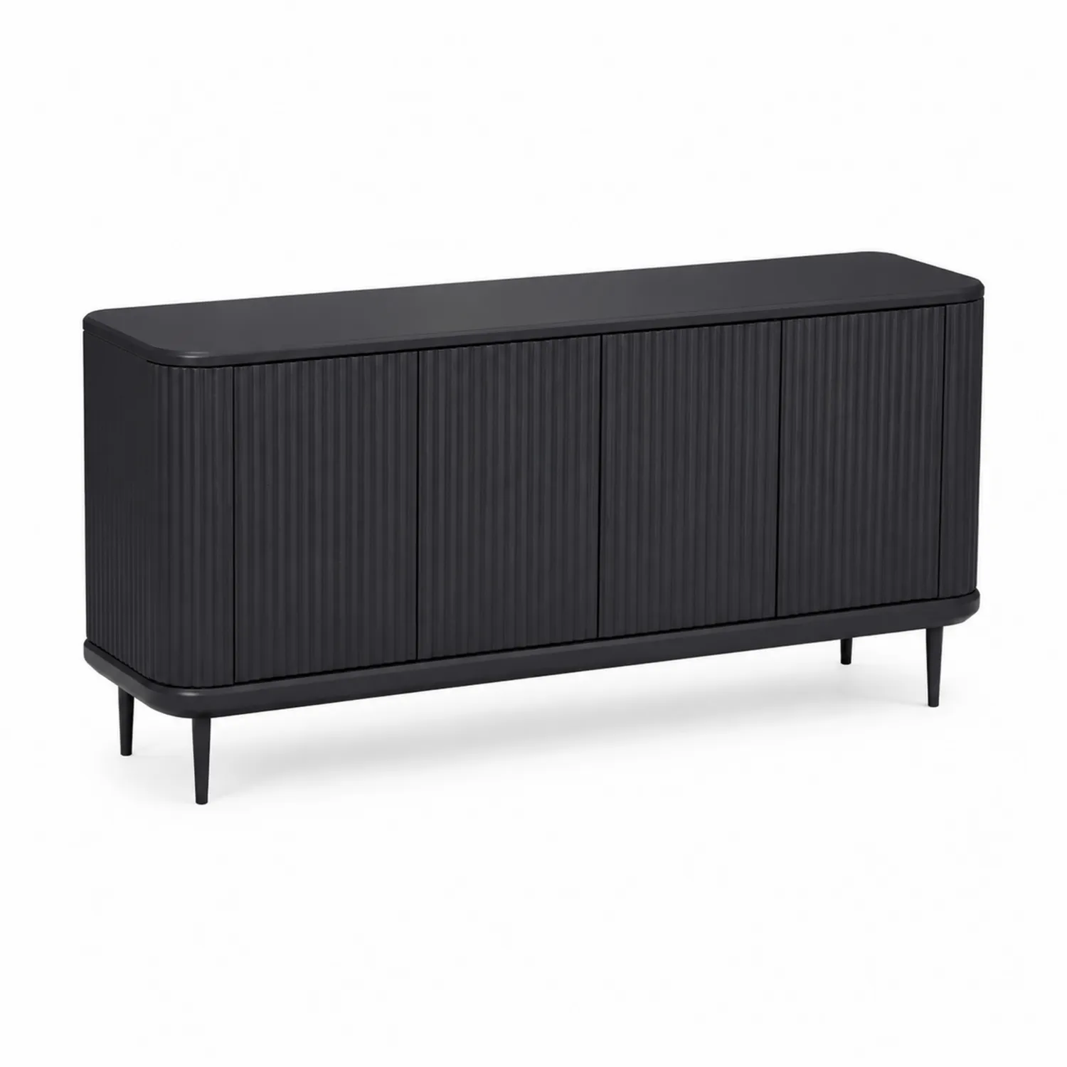 Komoda drewniana czarna 150x40x85 cm